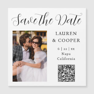 Black White Photo QR Script Save The Date
