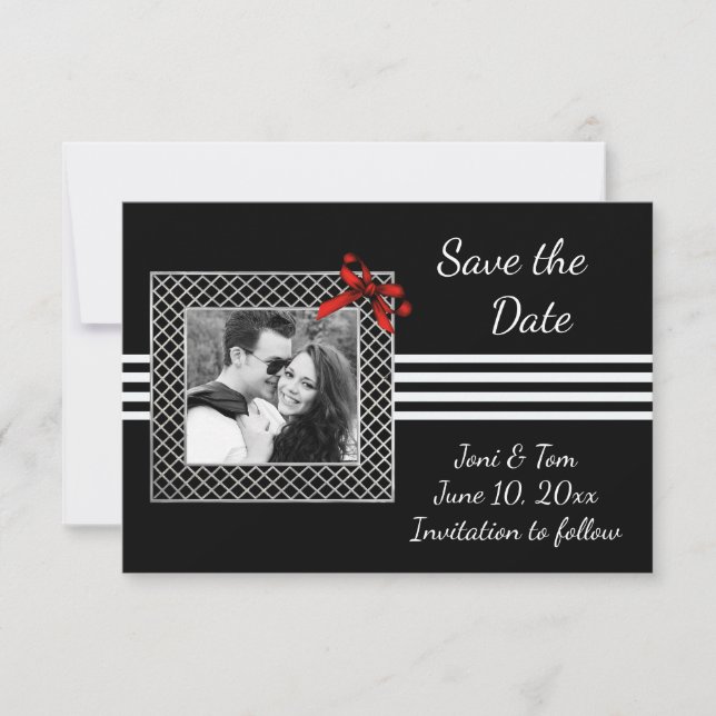 Black White Photo Save the Date (Front)