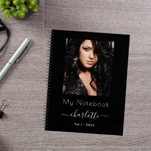 Black white photo script personal journal