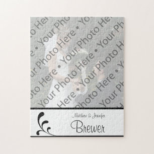 Black & White Photo Wedding Gift Keepsake Puzzle