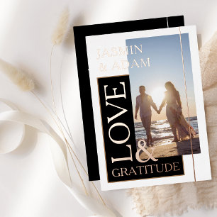Black White Photo Wedding Love and Gratitude Rose