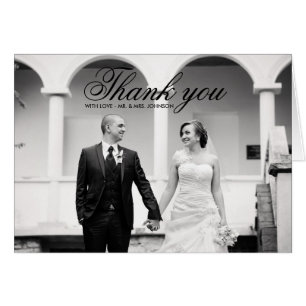 Black & White Photo Wedding Thank You Card