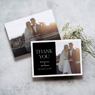 Black White Photo Wedding Thank You Card