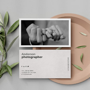 Black & White Photographer Minimalist Professional Business Card