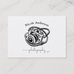Black White Photography Camera Logo Graphic Business Card