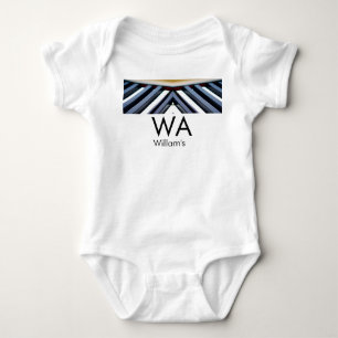 Black white piano keys add name initial letter mon baby bodysuit