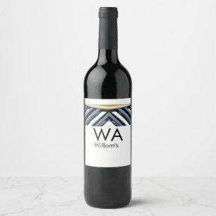 Black white piano keys add name initial letter mon wine label