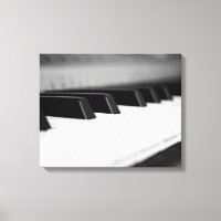 Black & White Piano Keys on a Keyboard 16x20