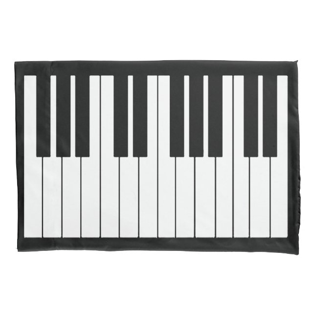 BLACK/WHITE PIANO Single Pillowcase, Standard Size Pillowcase (Front)