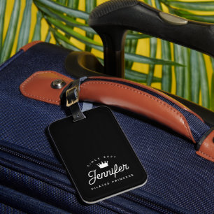 Black & White Pilates Princess Trendy Chic Luggage Tag