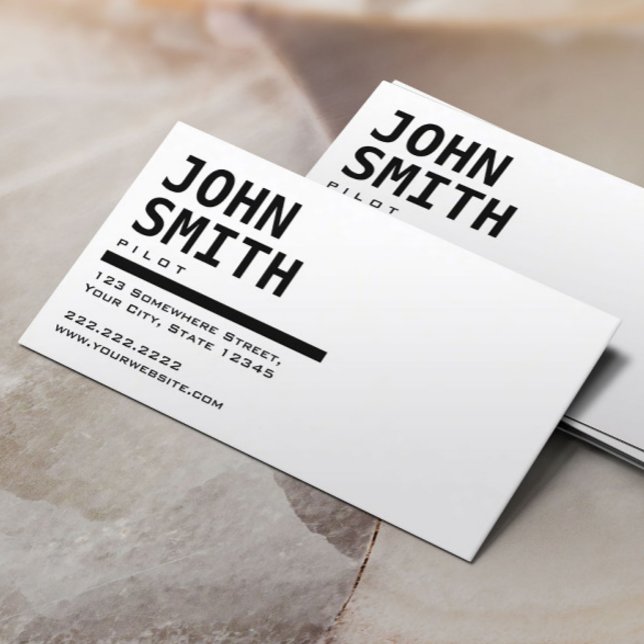 Black & White Pilot/Aviator Business Card (Creator Uploaded)
