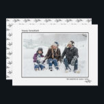 Black & White Pine Needles Happy Hanukkah Family Holiday Card<br><div class="desc">Stylish and cute photo cards are perfect for all your friends and family this holiday season. Customise the text "happy hanukkah" with your own greet and change the family name and the year and swap out the picture for a photo of your kids, pet, or the whole family. The design...</div>
