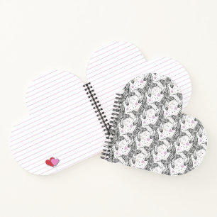 Black,white,pink Hummingbirds IV Notebook