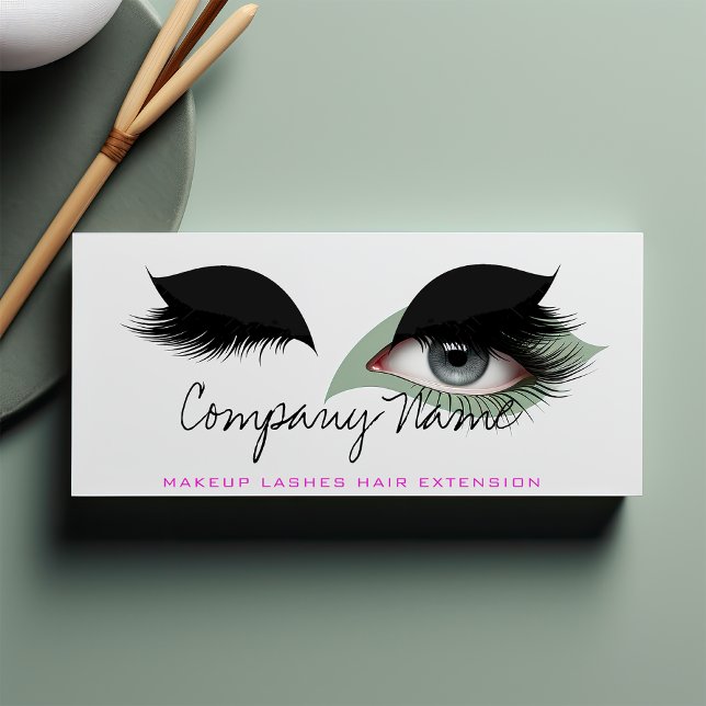 Black White Pink Makeup Artist Lashes Extension Appointment Card (Black White Pink Makeup Artist Lashes Extension Appointment Card)