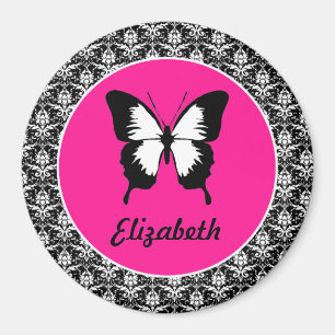 Black & White & Pink with Wings Magnet