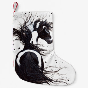 Black White Pinto Paint Horse Christmas Stocking