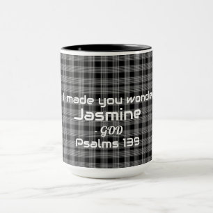 Black White Plaid Bible Inspiration Theme Tea Mug