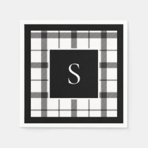 Black, White, Plaid, Classy, Chic, Modern