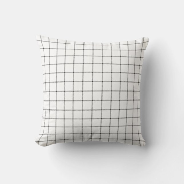 Black & White Plaid Cushion (Front)
