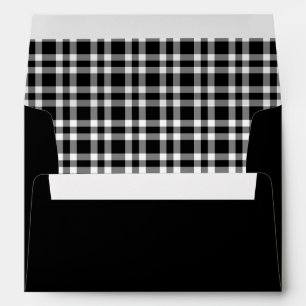 Black White Plaid Pattern Envelope