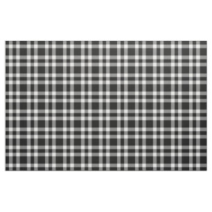 Black White Plaid Pattern Fabric