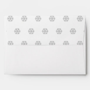 Black White Plaid Snowflakes Pattern Envelope