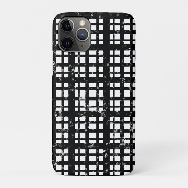 Black & White Plaid with Paint Splatter Crew Socks Case-Mate iPhone Case (Back)