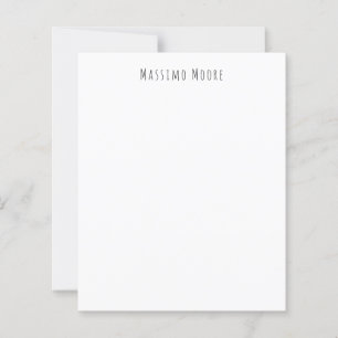 Black White Plain Elegant Casual Own Name