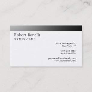 Black White Plain Grey Consultant Business Card