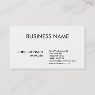 Black & White Plain Modern Business Card
