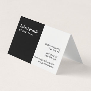 Black White Plain Modern Consultant Business Card