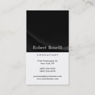 Black White Plain Modern Consultant Business Card