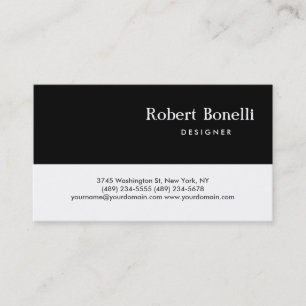 Black White Plain Modern Consultant Business Card