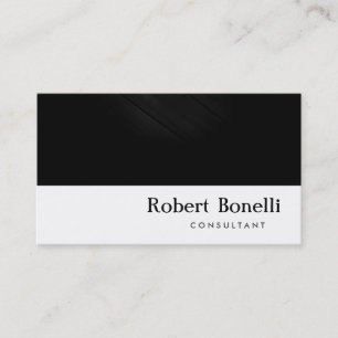 Black White Plain Modern Consultant Business Card