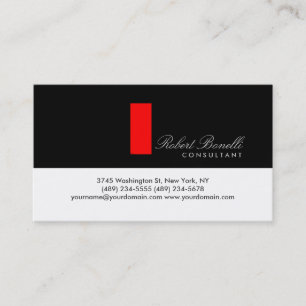 Black White Plain Modern Consultant Business Card