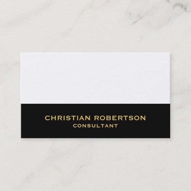 Black White Plain Modern Consultant Business Card (Front)