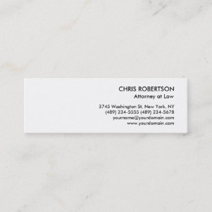 Black White Plain Skinny Slim Size Business Card