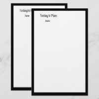 Black White Planner To Do Notes List Custom Colour