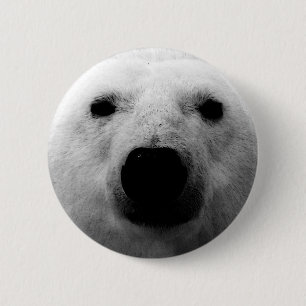 Black & White Polar Bear 6 Cm Round Badge