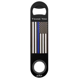 *~* Black White Police Thin Blue Line Flag