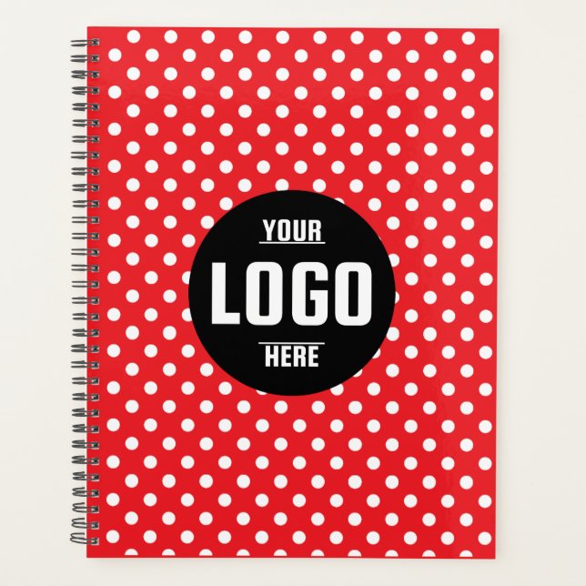 Black & White Polka Dot Custom 2026 Business Planner (Front)