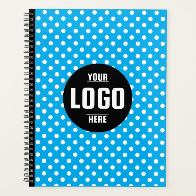 Black & White Polka Dot Custom 2026 Business Planner (Front)