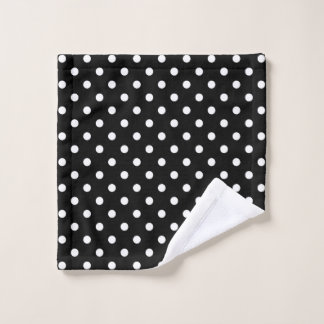 Black & White Polka Dot Modern Abstract Pattern Wash Cloth