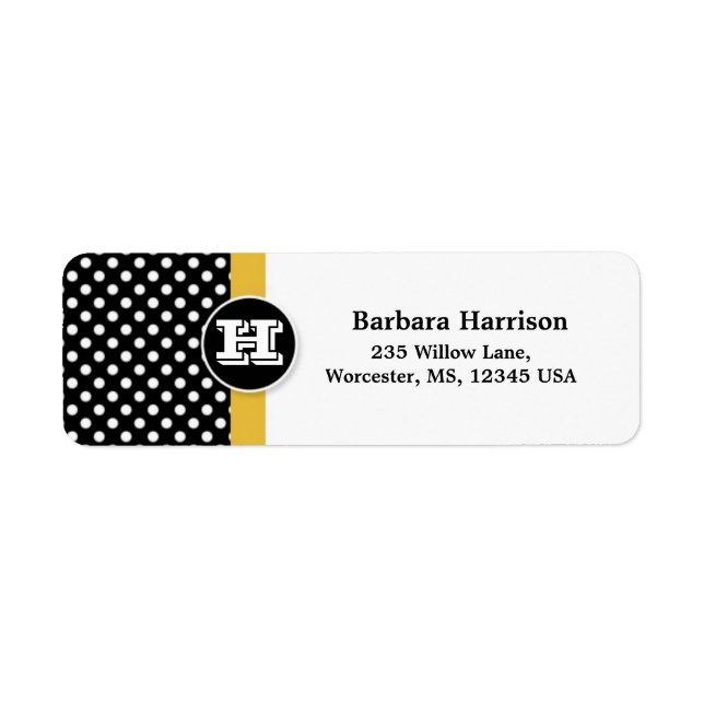 Black, white polka dot Monogrammed Graduation (Front)