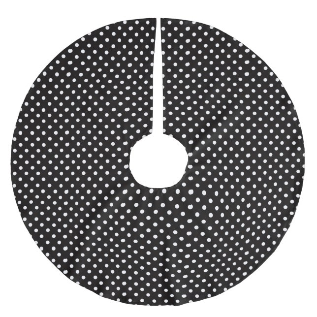 Black white polka dot pattern tree skirt (Front)