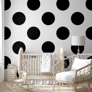 Black & White Polka Dot Pattern Wallpaper