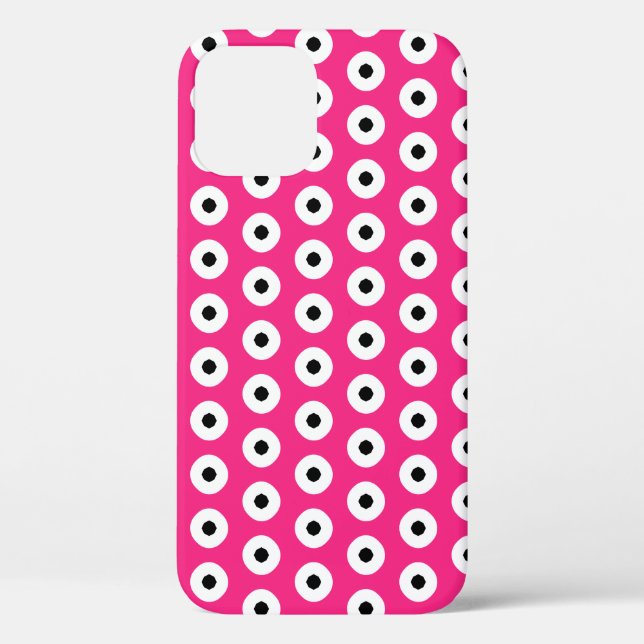 Black/White Polka Dot Pink Background (Changeable) Case-Mate iPhone Case (Back)