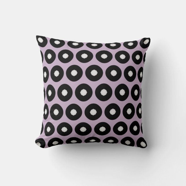 Black/White Polka Dot Purple Background(Changeable Cushion (Front)