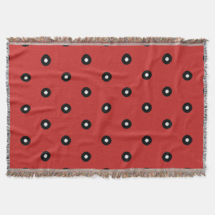 Black/White Polka Dot Red Background (Changeable) Throw Blanket