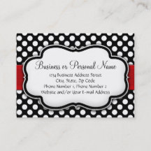 Black/White Polka Dot Red Ribbon